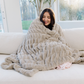 DOUBLE RUCHED FAUX FUR XL THROW BLANKETS