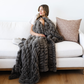 DOUBLE RUCHED FAUX FUR XL THROW BLANKETS
