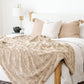PATTERNED FAUX FUR THROW BLANKETS - Saranoni blanket adding a cozy touch to home decor