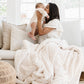 ZIPPERED PATTERNED FAUX FUR THROW BLANKETS
