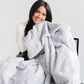 ZIPPERED PATTERNED FAUX FUR THROW BLANKETS